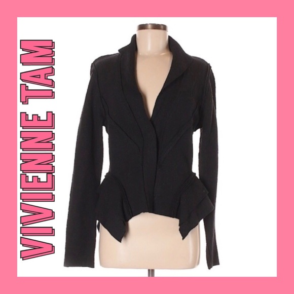 Vivienne Tam Jackets & Blazers - [Vivienne Tam] Gray Wool Peplum Jacket Size 8